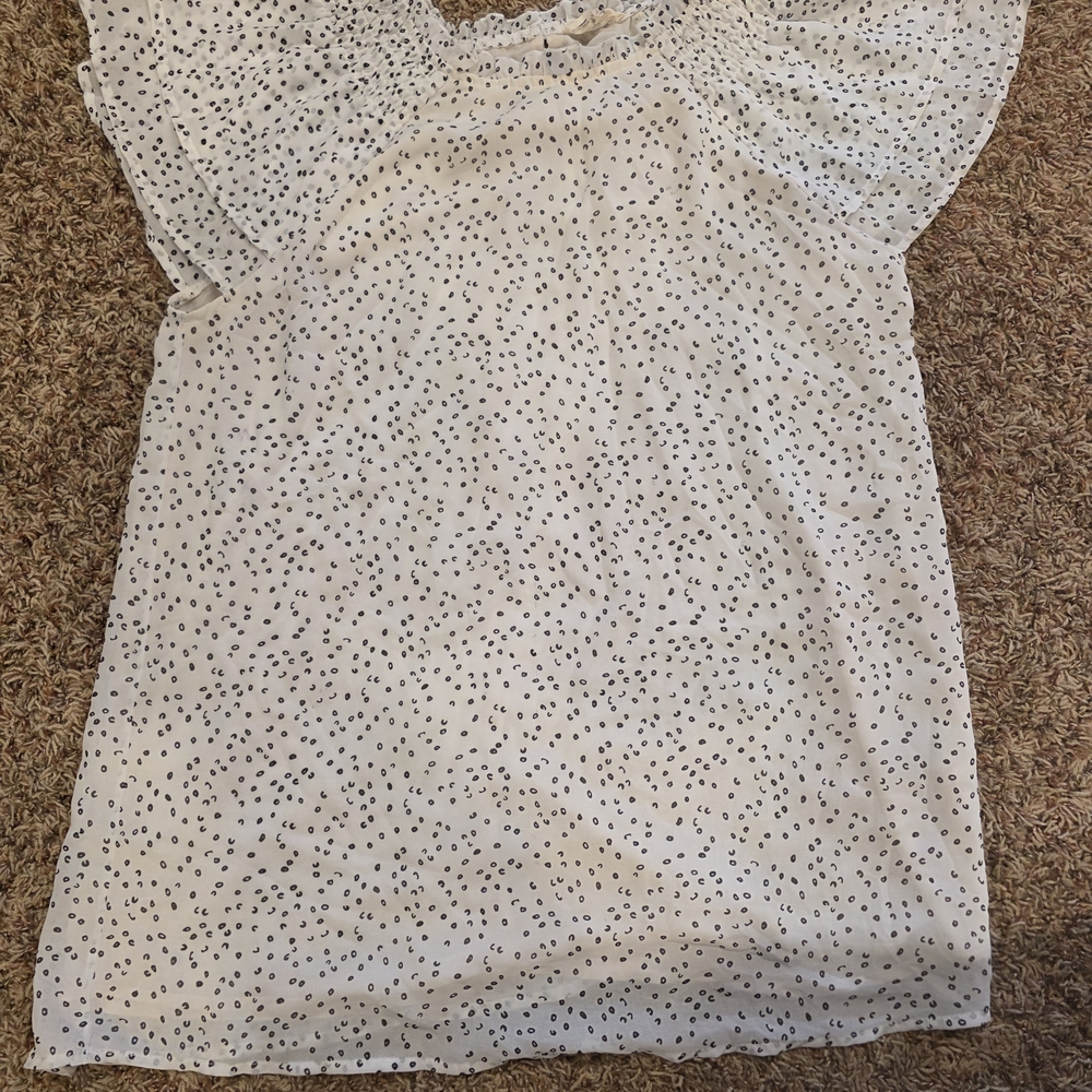Women's White Polka Dot Blouse